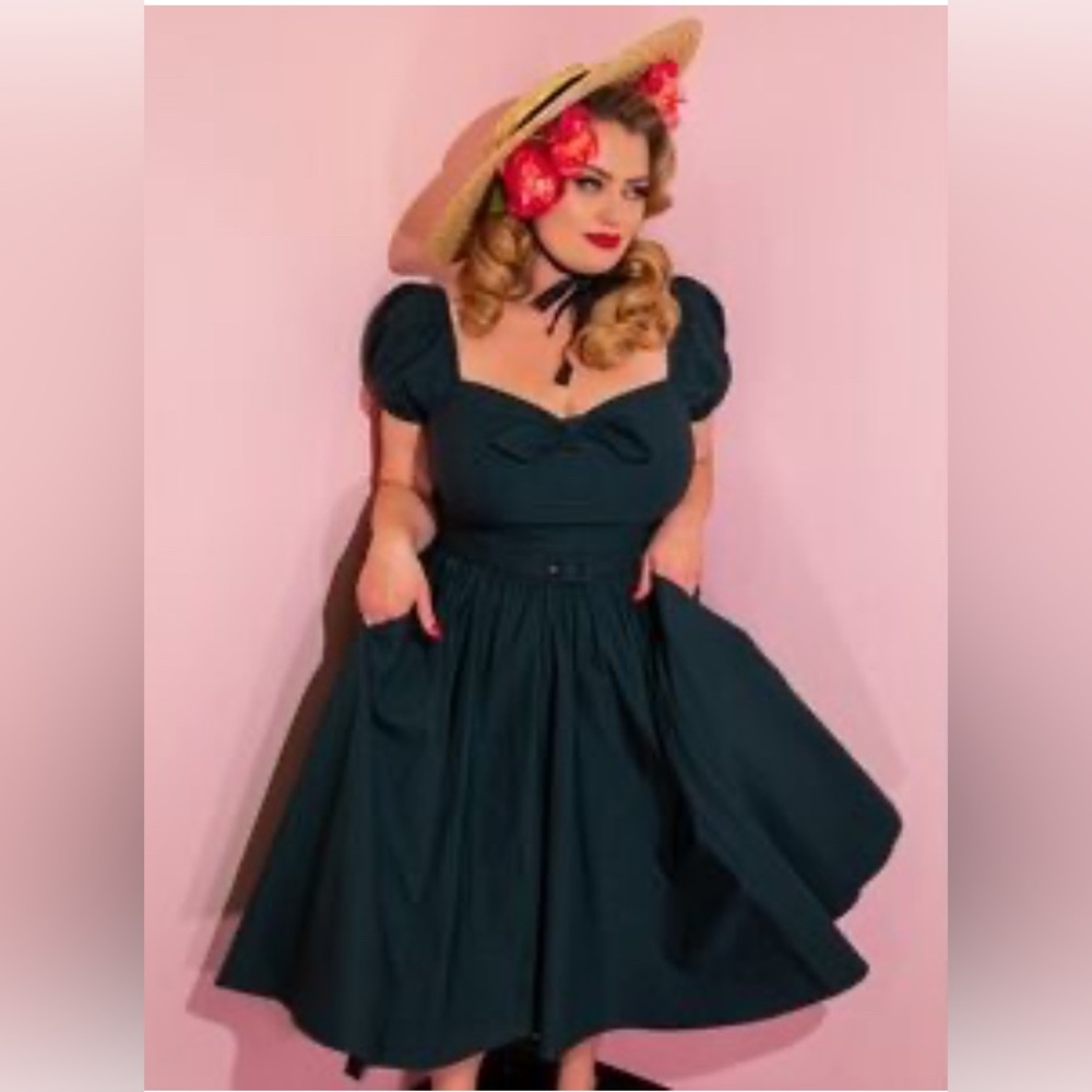 Vixen by Micheline Pitt Green Swing Dress